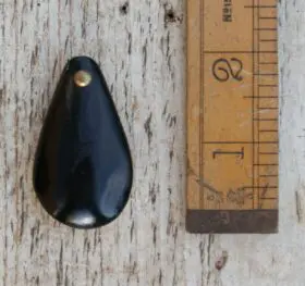 Escutcheon Peardrop Ebony / Brass 50mm