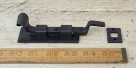 Slide Bolt Cranked Fish Tail Hand Forged Black Wax 100mm