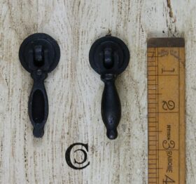 Peardrop Handle Rear Spigot Cast Antique Iron 60mm (AF024BL)