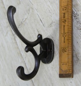 Coat Hook Double ADDISON 2 Hole Cast Antique Iron 120mm