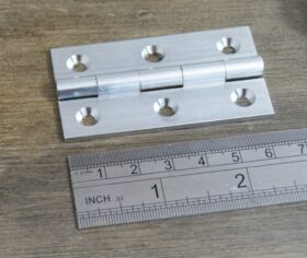 Butt hinge Satin Chrome 6g Countersunk holes 63mm