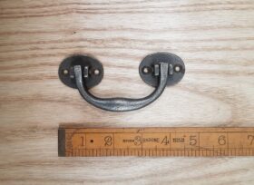 Lifting Handle Cast Oval Mounting Plates Rivet Cast Antique Iron 115mm