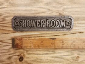 Plaque RESTROOM Cast Antique Iron 33mm x 110mm