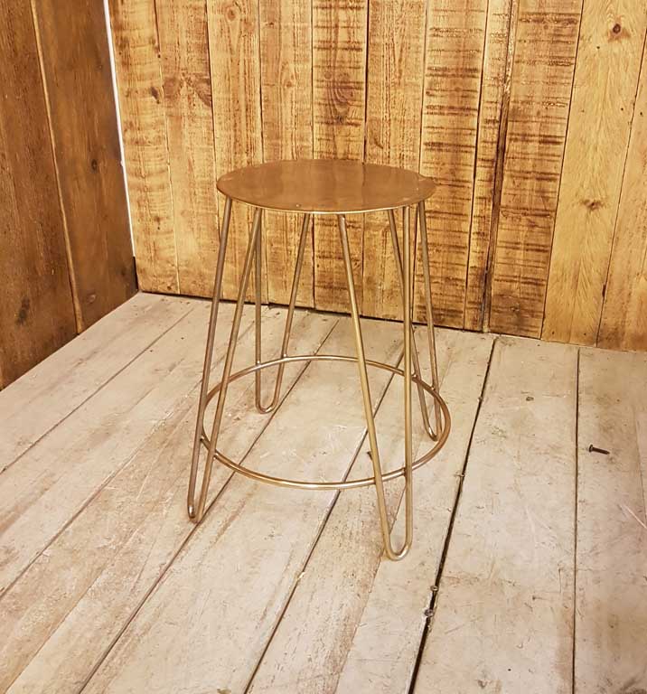 Bar Stool Hairpin Leg Kitchen Circular Foot Rest BRASS 400mm