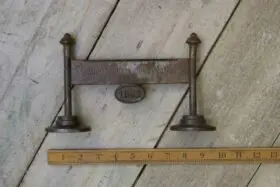 Boot Scraper Finial Circular Plates '1883' Antique Iron 220mm High x 250mm Wide
