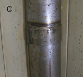 Flue Pipe Steel Black Iron Flanged 500mm TBD