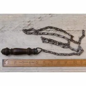 Toilet Pull in Antique Teak With Chain (1m) 130mm