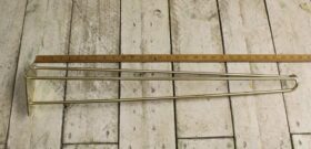 Hairpin Leg 3 Prong FOOTED Brass Plated 710mm