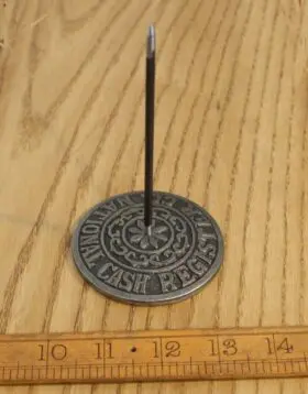 Paperweight Receipt Spike Nat Cash Register Cast Antique Iron 75mm