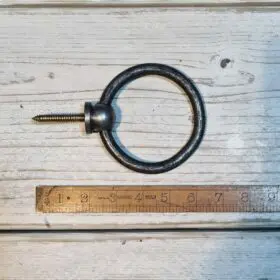 Ring Handle & Boss Antique Iron M8 Thread 100mm Diameter