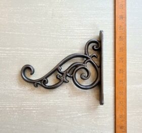 Plant Hanger Hook  SWIRL  Cast Antique Iron 185mm x 170mm high