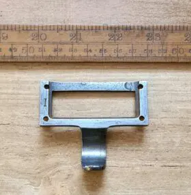 Library Label Card Frame Small c/w Finger Pull Lugs Cast Antique Iron 70 X 60mm