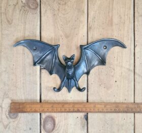Wall Art FLYING BAT with Claw Hooks Cast Antique Iron 270mm wide