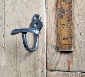 Coat Hook BOWLER TOP HAT  Plate Wide Antique Iron 70mm x 80mm