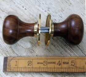 Door Knob Set Bun Type Teak / Brass 50mm / 2" - TBD (see 43.081B.TNB.50)